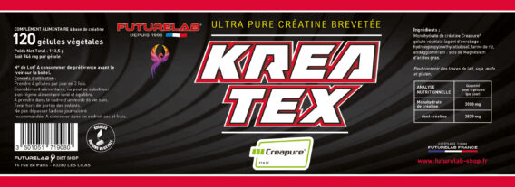 KREATEX Créatine Creapure® 2 Etiquette KREATEX 220X80 2026