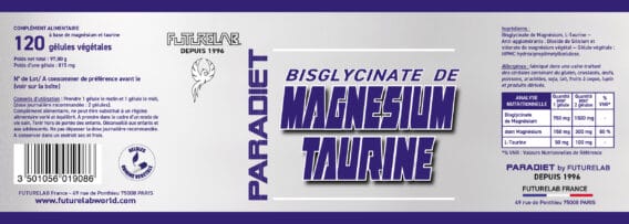 Ingrédients du bisglycinate de magnésium + taurine, complément alimentaire contre la fatigue