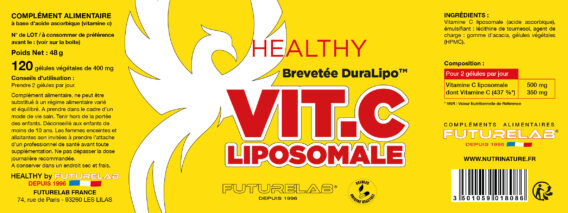 VITAMINE C LIPOSOMALE DuraLipoTM 2 etiquette VIT C duralipo
