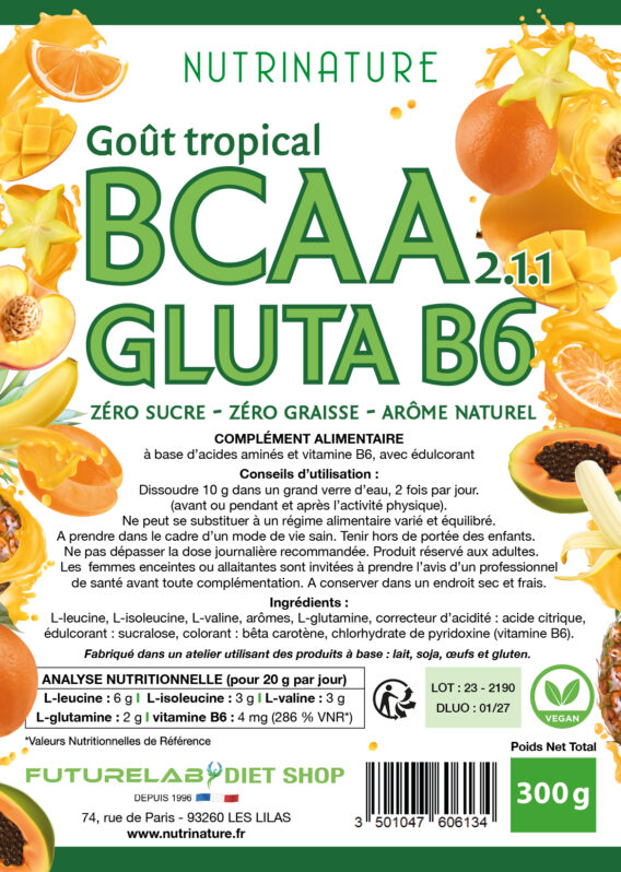 BCAA GLUTA B6 (poudre) 3 sachet BCAA GLUTA B6 NUTRINATURETR