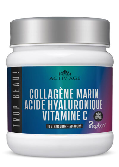 Collagène marin et acide hyaluronique + Vitamine C. Trop Beau, complexe anti-age unique  🔴