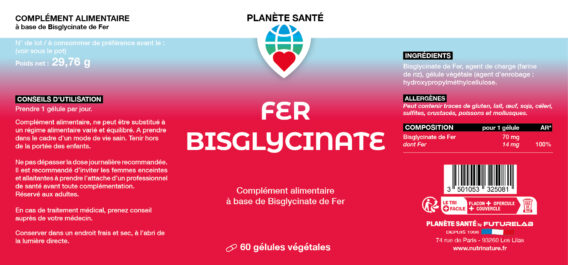 FER bisglycinate 2 ETIQUETTE PLANETE SANTE FER