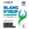 Blanc d’œuf liquide 1 L, emballage bleu et vert, logo Futural, boisson alimentaire sans gras ni conservateurs, indice nutritionnel et Nutriments affichés.