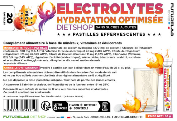 ÉLECTROLYTES Pêche 2 ELCTROLYTES DIETSHOP 132 x 90