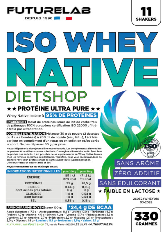 ISO WHEY NATIVE PROMO 🎁 2 sachet ISO NATIVE DIETSHOP
